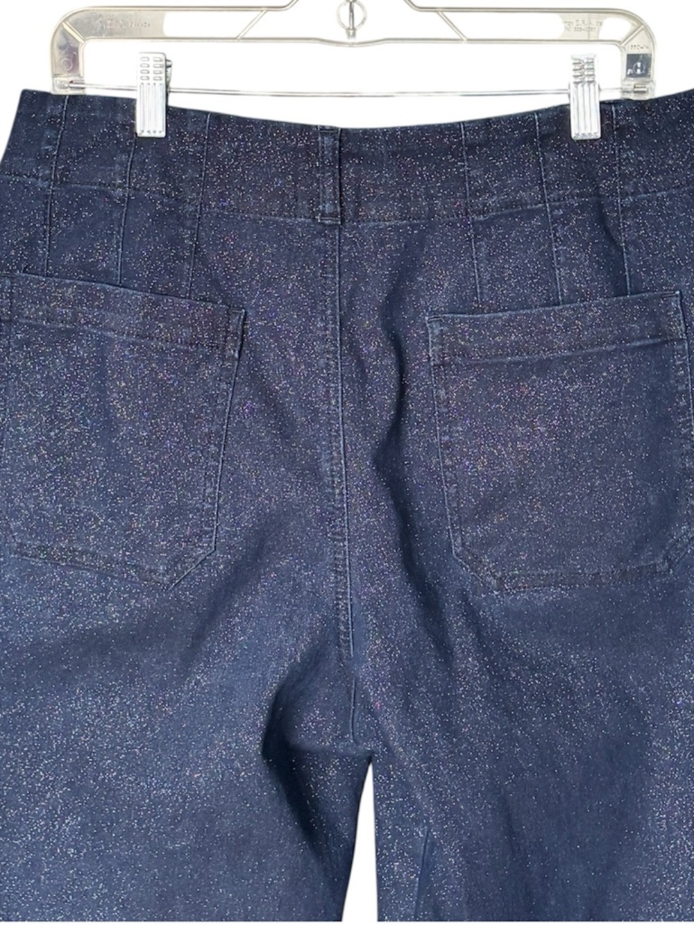 MAEVE by Anthropologie The Colette Sparkle Crop Wide-Leg Pants 31P Blue Shimmer - Picture 7 of 11